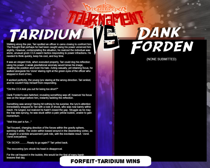 Tournament Match 13: Taridium vs Dank by Dreamkeepers