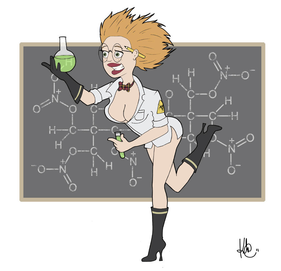 Pin-Up Mad Scientist by KilowattKatie