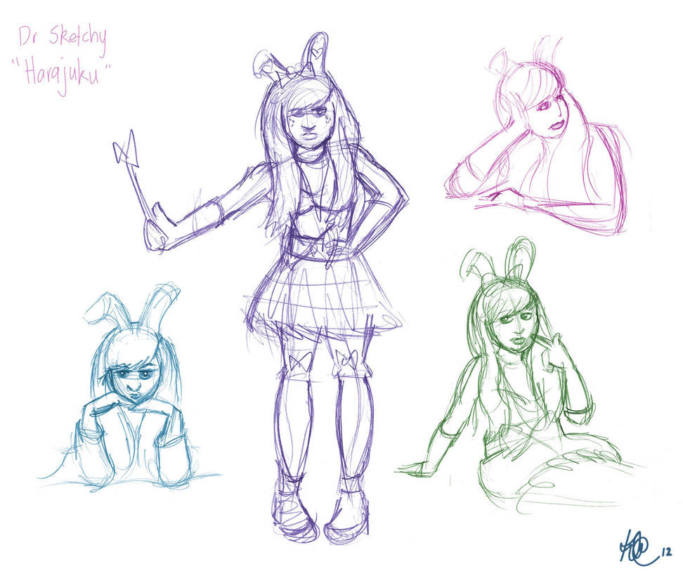 Dr Sketchy - Harajuku by KilowattKatie