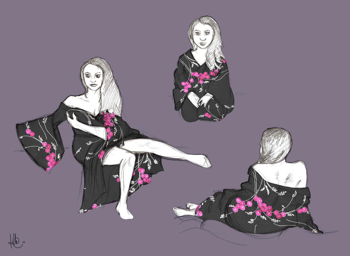 Dr Sketchy - Geisha by KilowattKatie