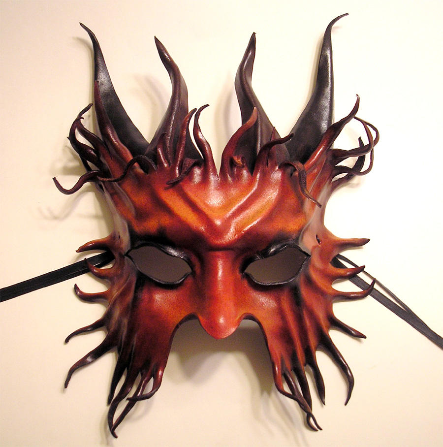 Horned Satyr Leather Mask by teonova