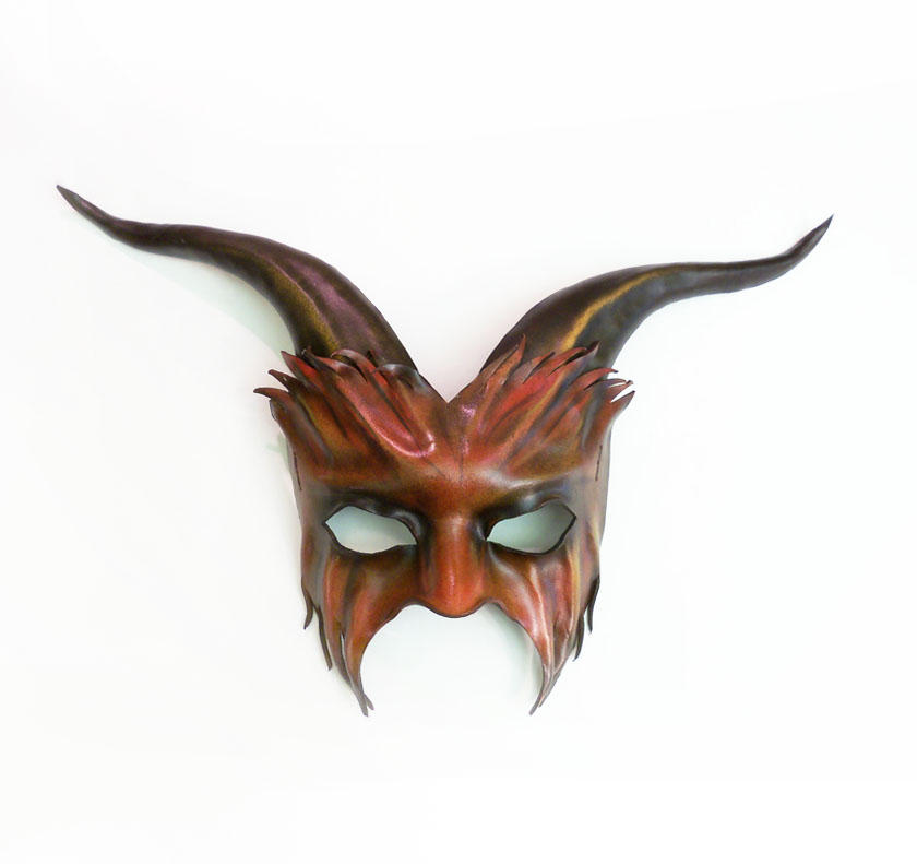 Goat Leather Mask By Teonova red and black by teonova