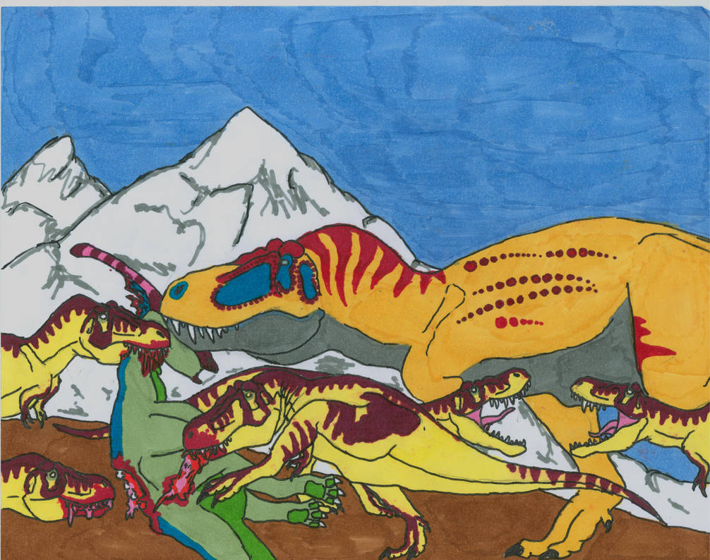 Tyrannosaurus Family by r-heinart