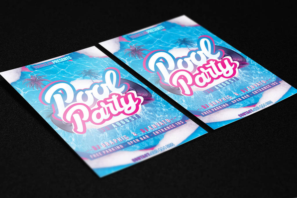 Pool Party Flyer Template by KlarensM