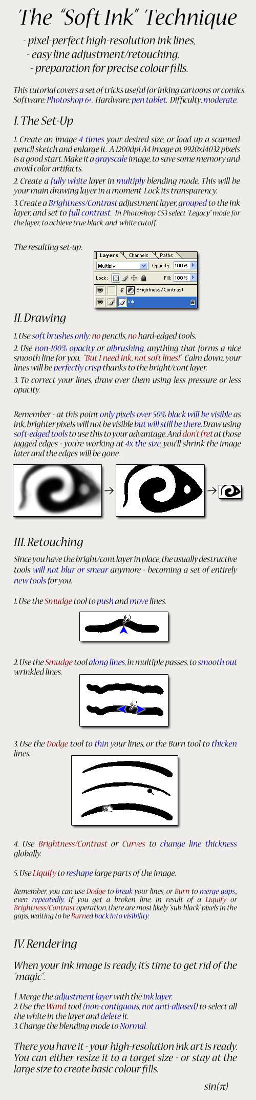 The 'Soft Ink' Technique by SinePI