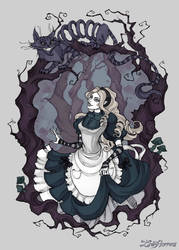 Alice and the Cheshire Cat by IrenHorrors