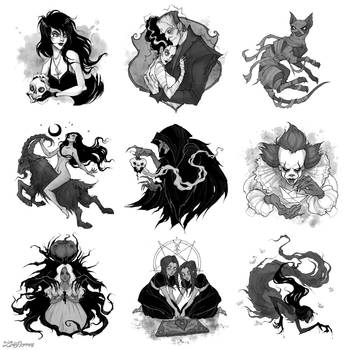 Inktober/Drawlloween 2017 (2) by IrenHorrors