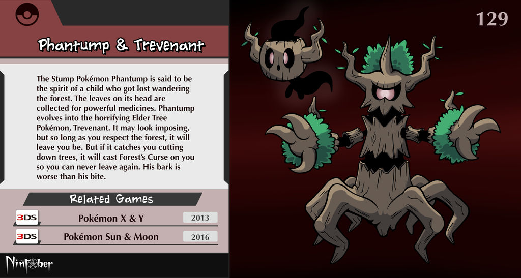 Nintendo #129. Phantump and Trevenant by fryguy64