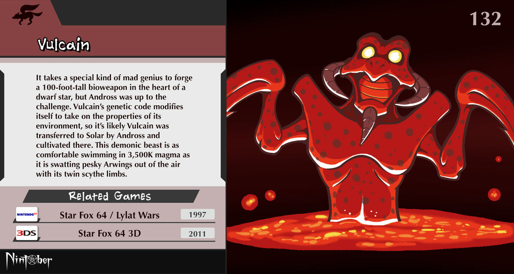 Nintober #132. Vulcain (Star Fox) by fryguy64