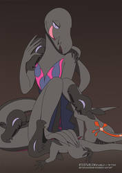 Salazzle's Reverse Harem (Non-Shiny) by BetaPunkDrawings