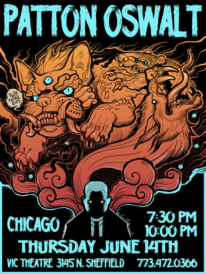 Patton Oswalt gig poster by missmonster