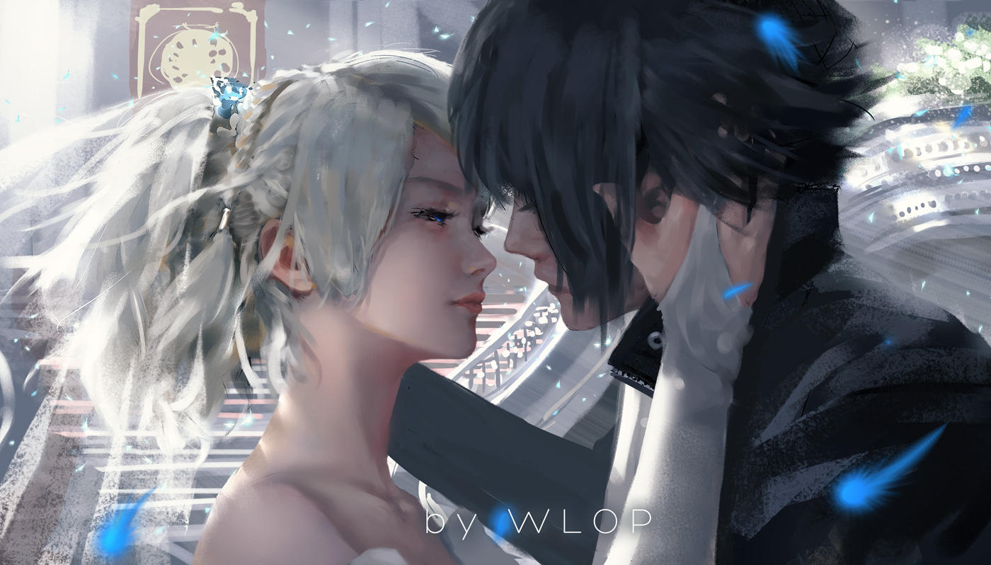 Moon and Night by wlop
