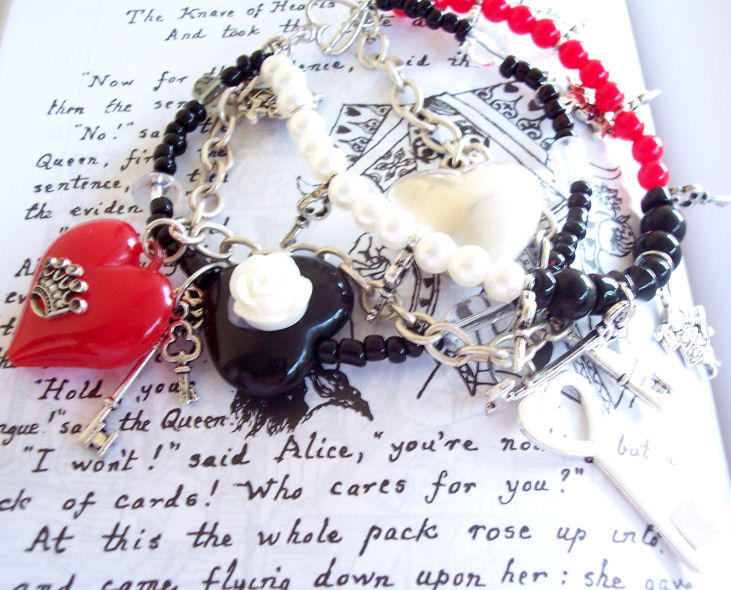 Suit of Hearts Bracelet by neurolepsia