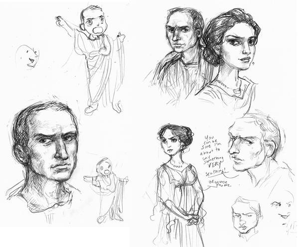 Cicero and Clodia sketches by suburbanbeatnik