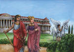 Bellerophon and Pegasus at King Proteus' palace by suburbanbeatnik