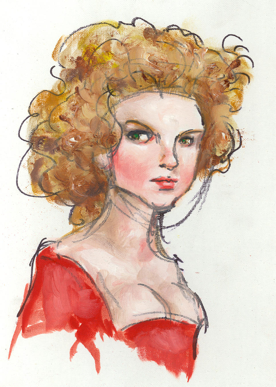 Xandrine, oil sketch by suburbanbeatnik