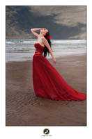 Red Dress Beach II by ChrissieRed
