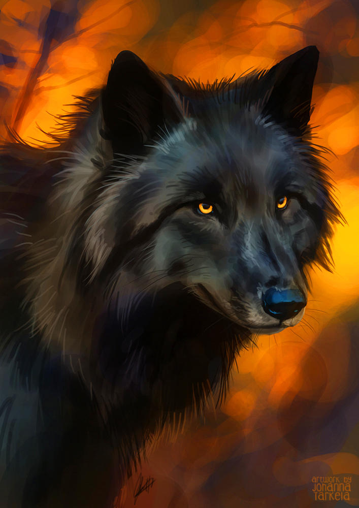 Round brush challenge wolf by Lhuin