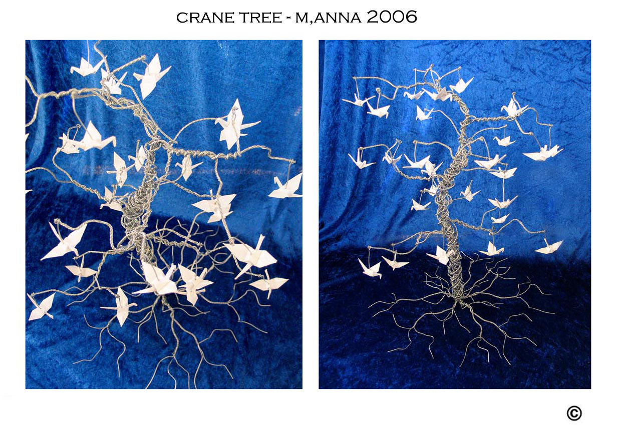 Metal Tree with Cranes by MannaOri
