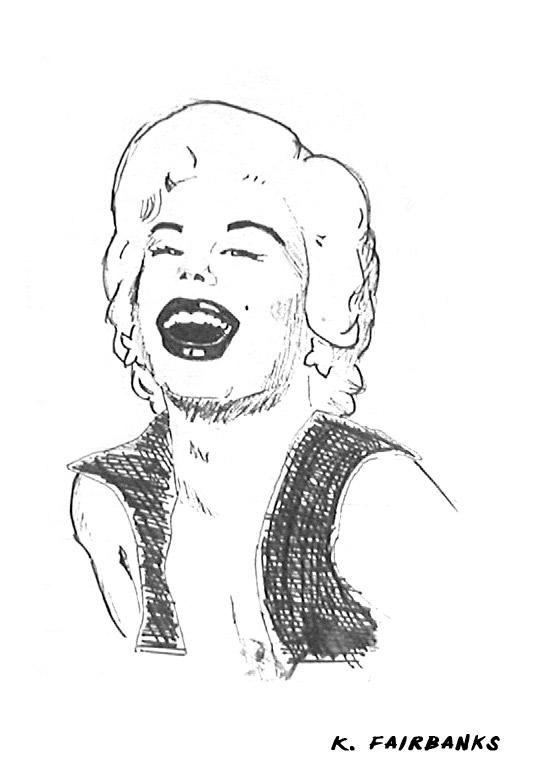 Marilyn Monroe Sketch (pen and ink) by kfairbanks