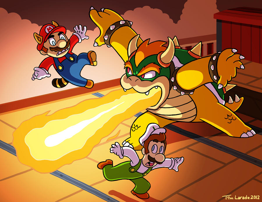 Mario and Luigi VS Bowser by captainsponge