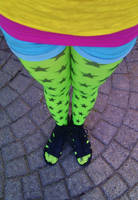 Green starry tights by ScruffyFluffy