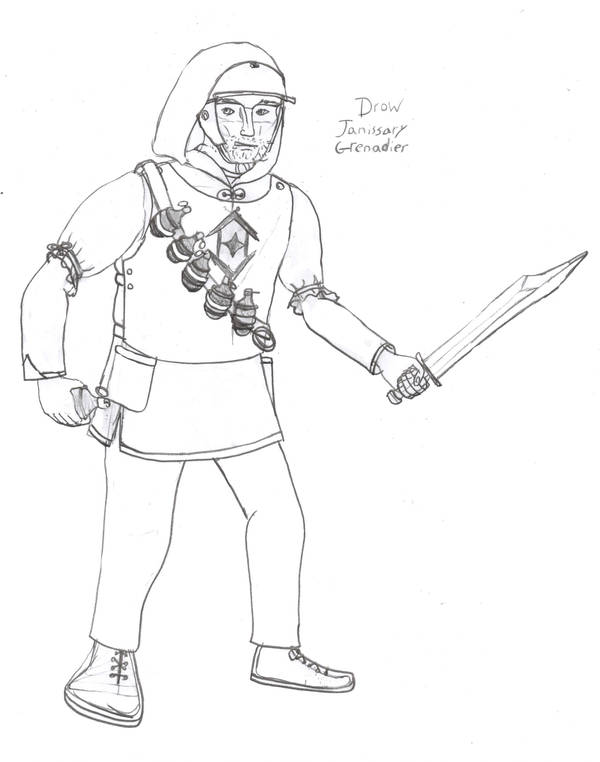 Drow Janissary Grenadier by Imperator-Zor
