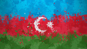Azerbaijan Flag Wallpaper 2019 - Grungy Splatter by GaryckArntzen