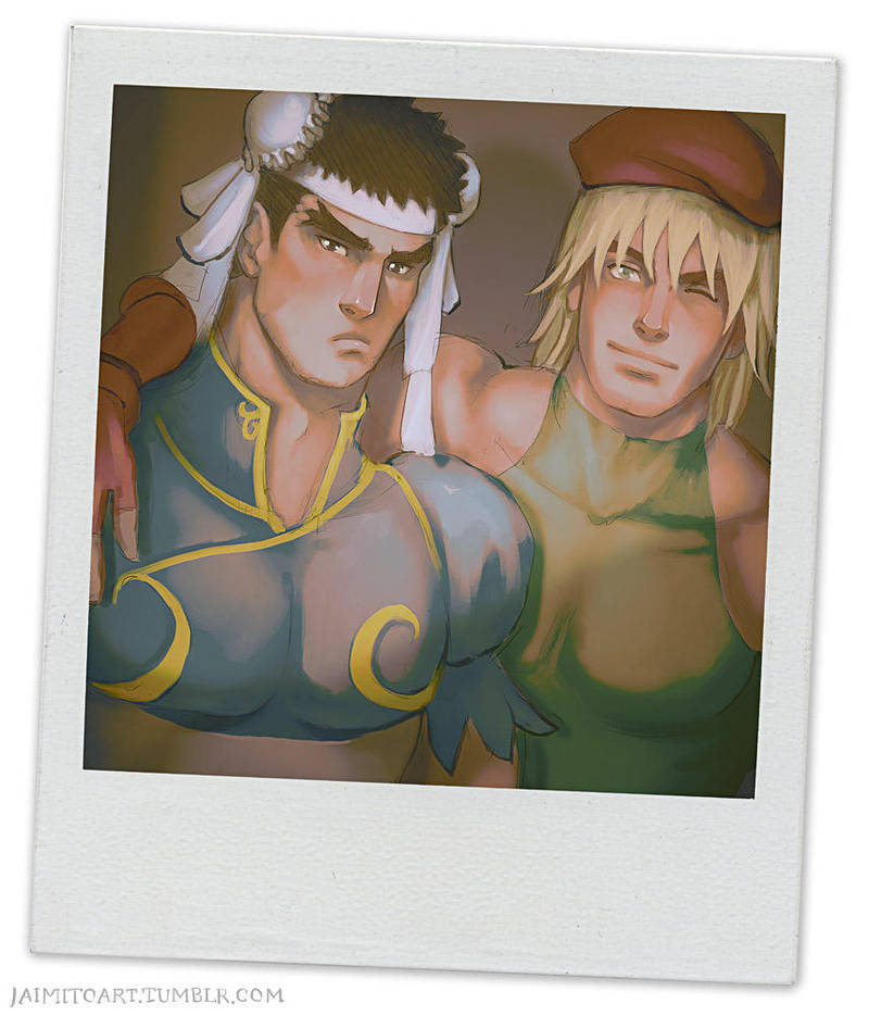 Ryu as Chun-li and Ken as Cammy by jaimito