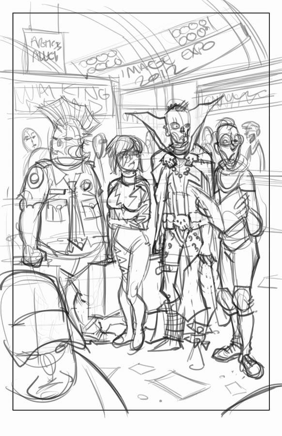 Zombie Dickheads Image Expo print rough by ChrisMoreno