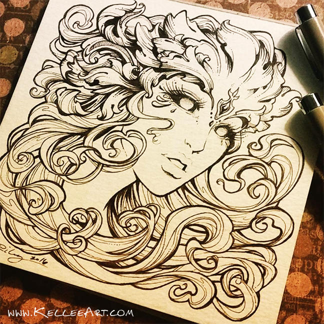 Scrolling Girl by KelleeArt