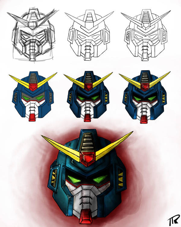 Gundam head tutorial by DrSketch on DeviantArt