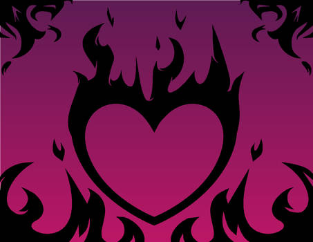 Flaming Heart Background by Malice-Bases