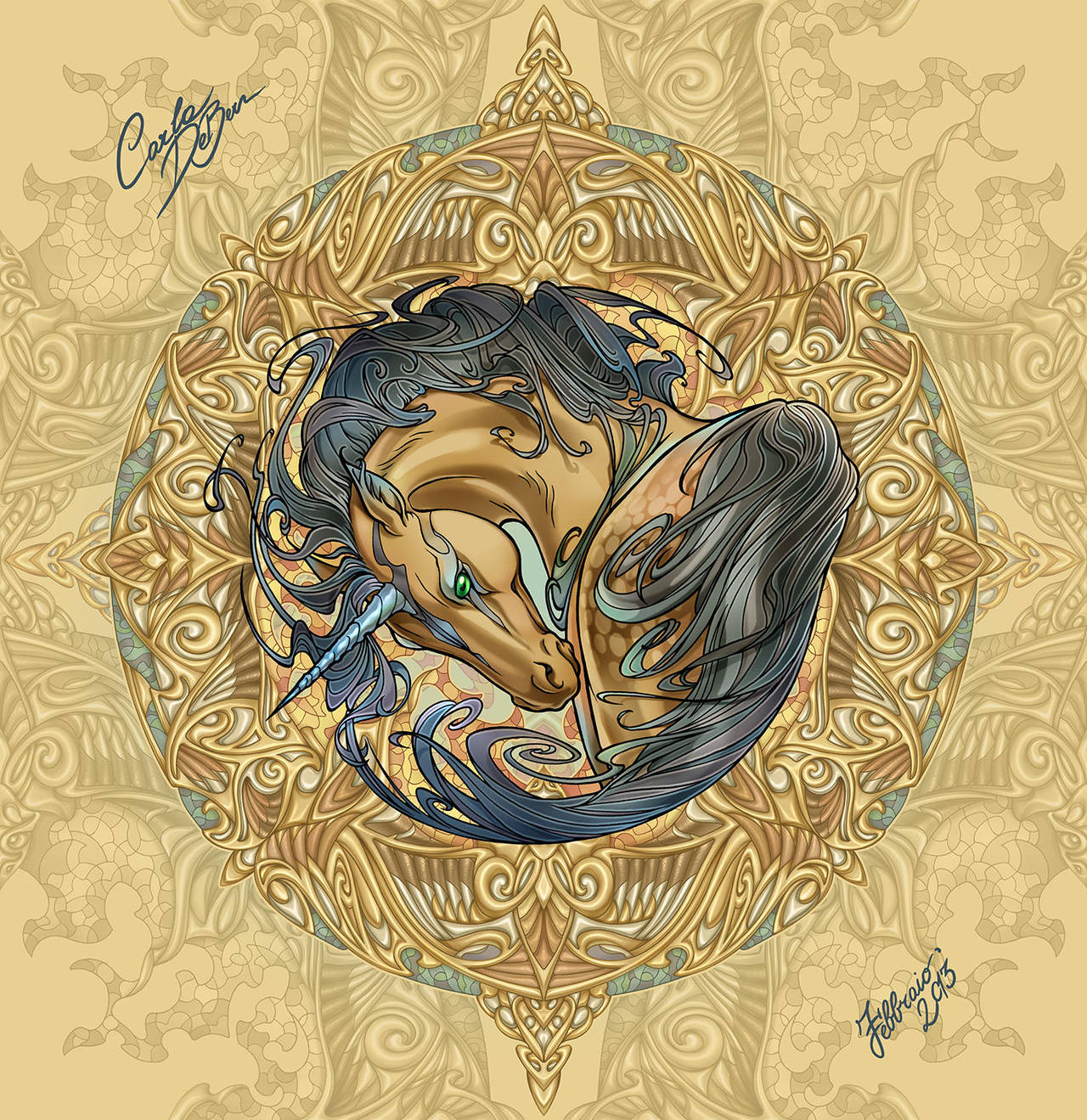 Unicorn into Compass rose by RuaCharl