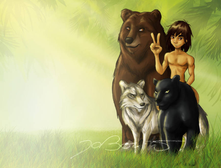Mowgli and friends by JoBonito