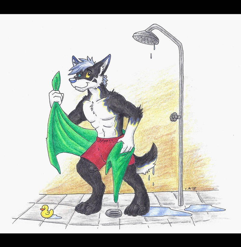 After the Shower by Psydrache