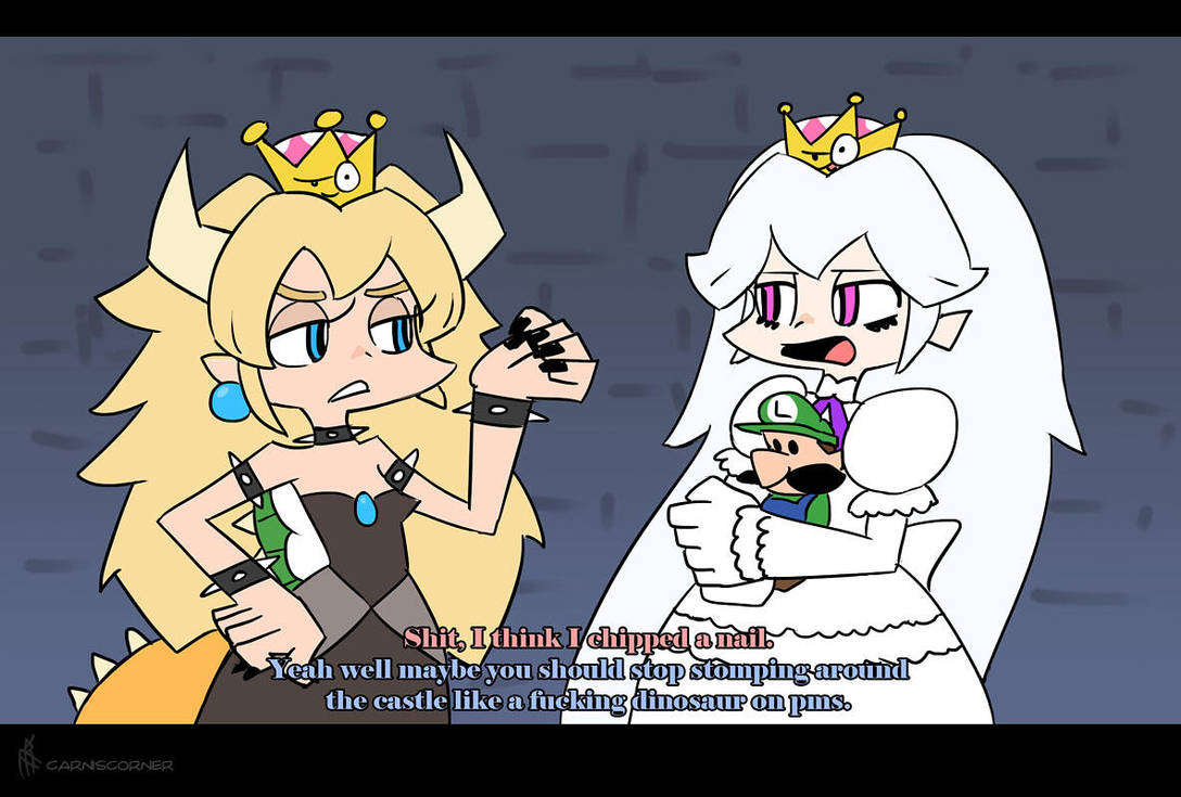 Bowsette And Booette With Crown By Siansaar On Deviantart
