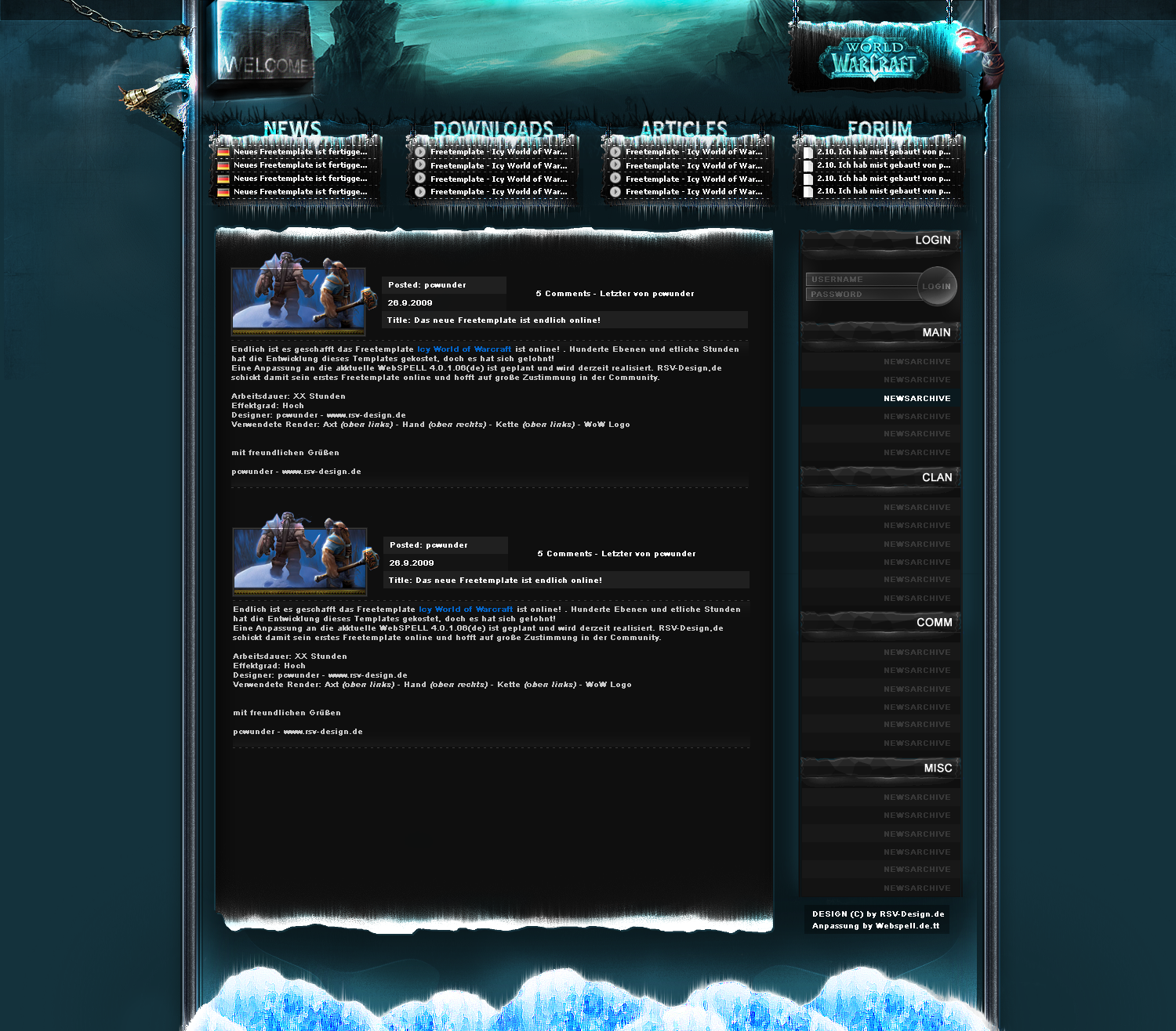 Icy - WoW Freetemplate by pcwunder