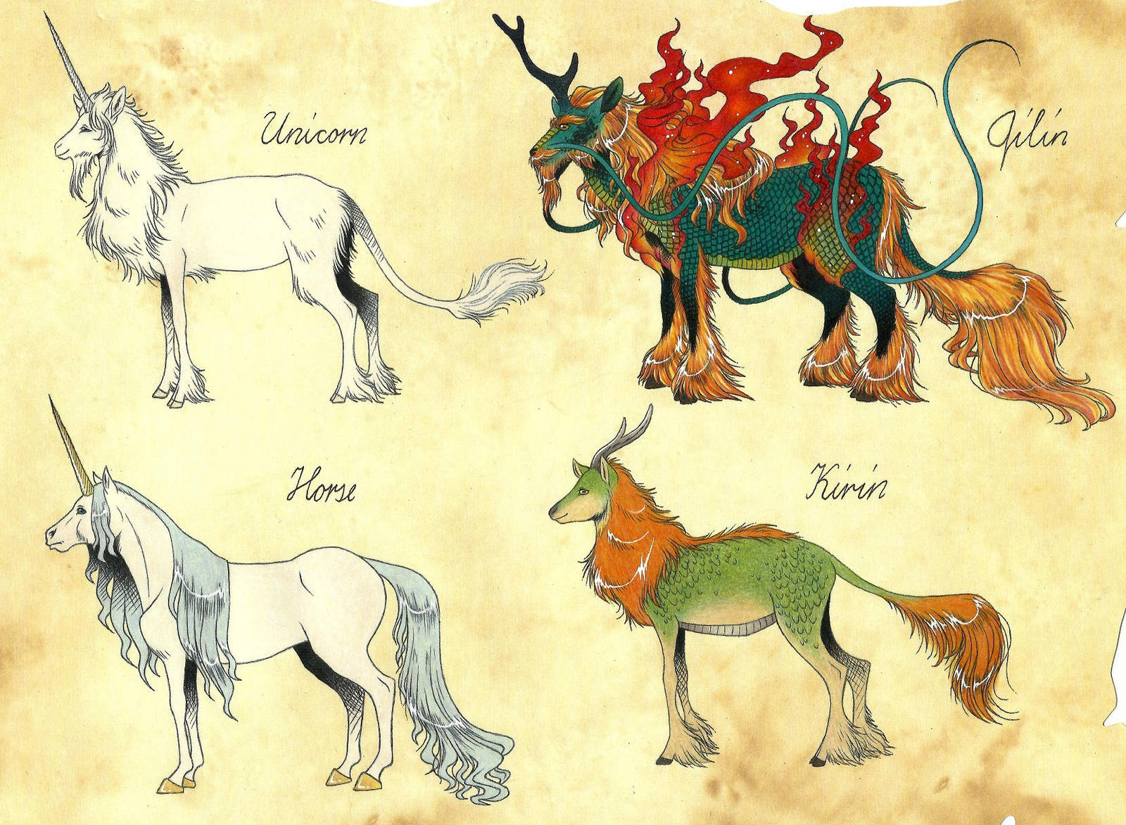 Unicorn and Qilin by Megaloceros-Urhirsch