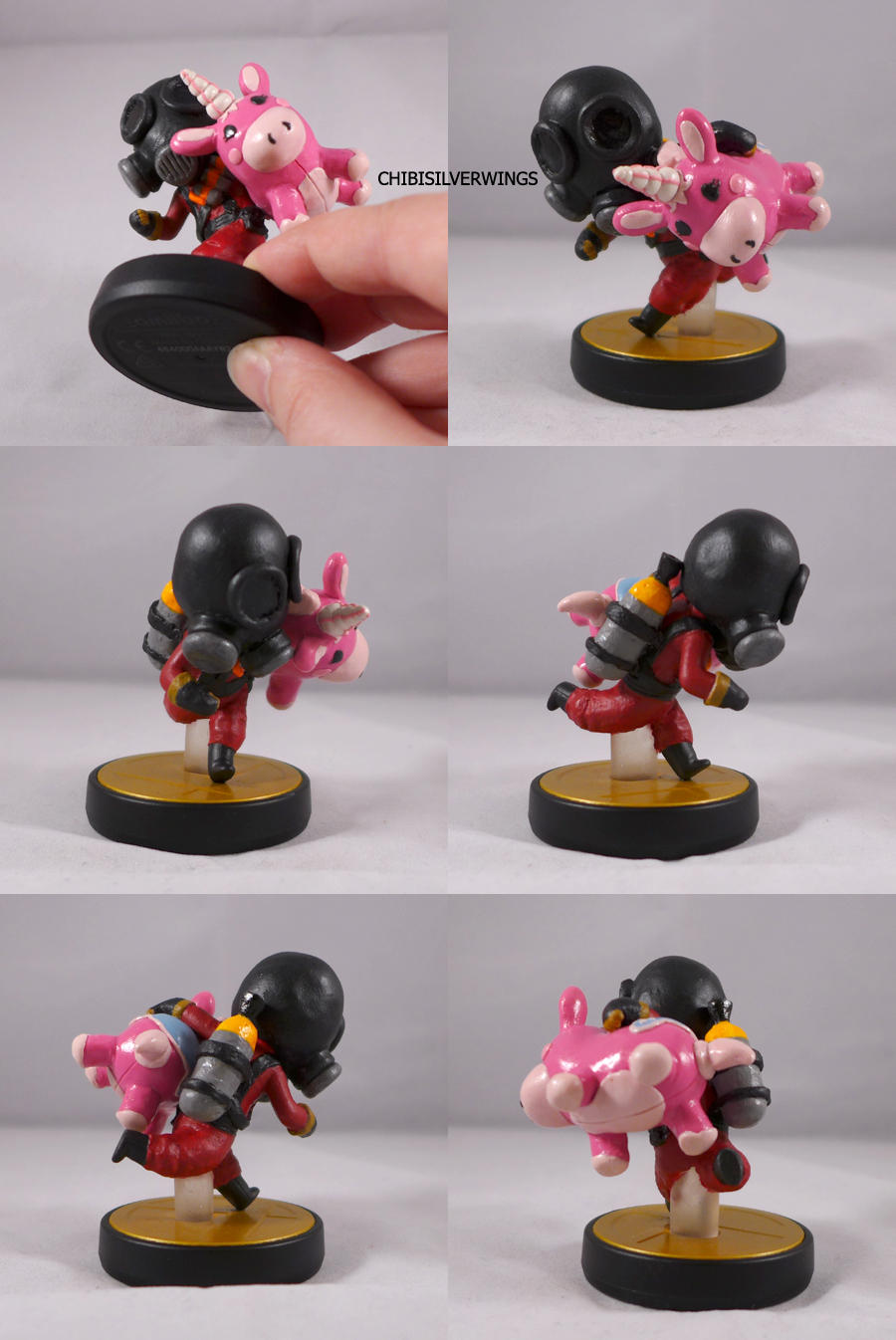 TF2 Pyro and Balloonicorn Amiibo by ChibiSilverWings