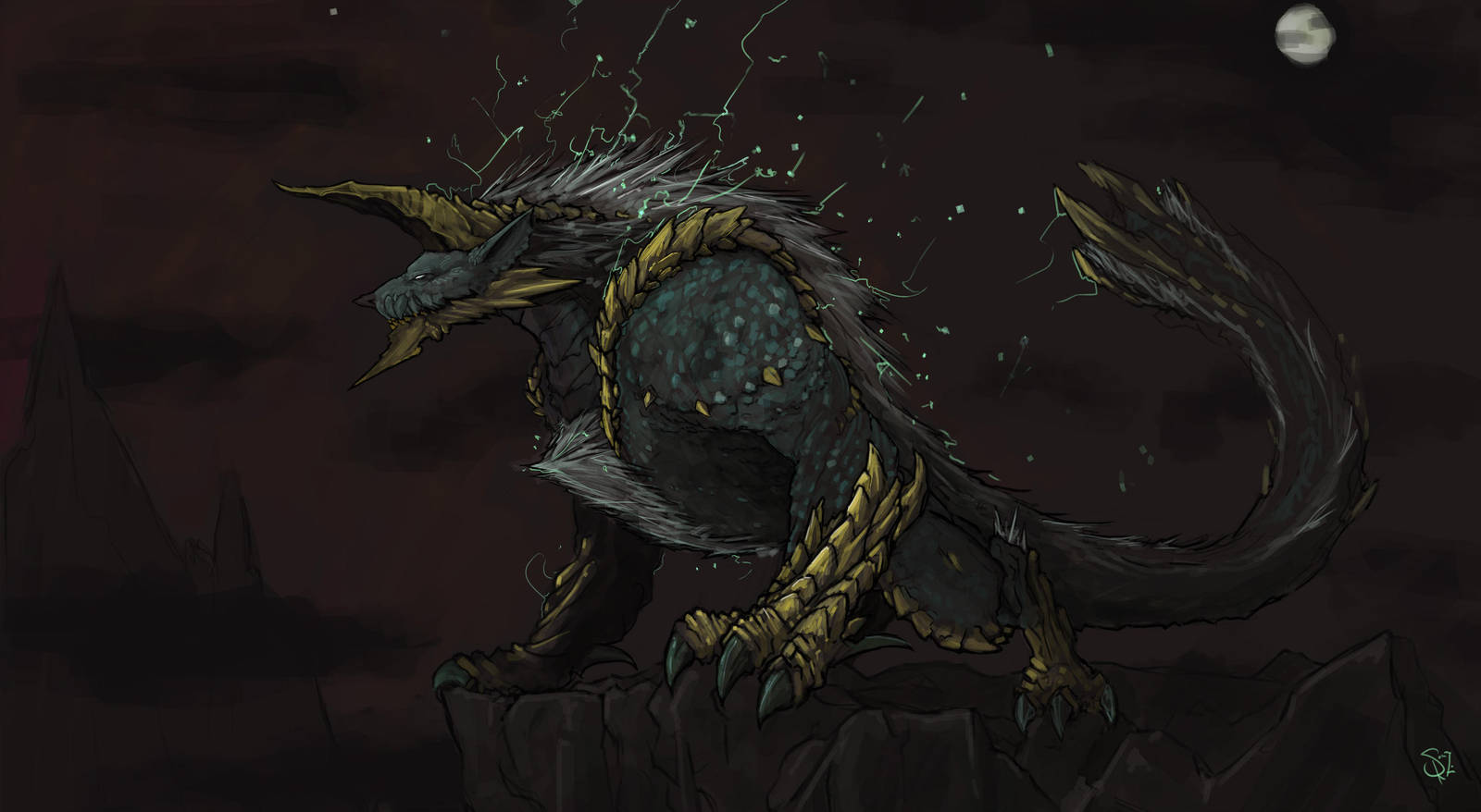Zinogre, the Thunder Wolf Wyvern by Halycon450