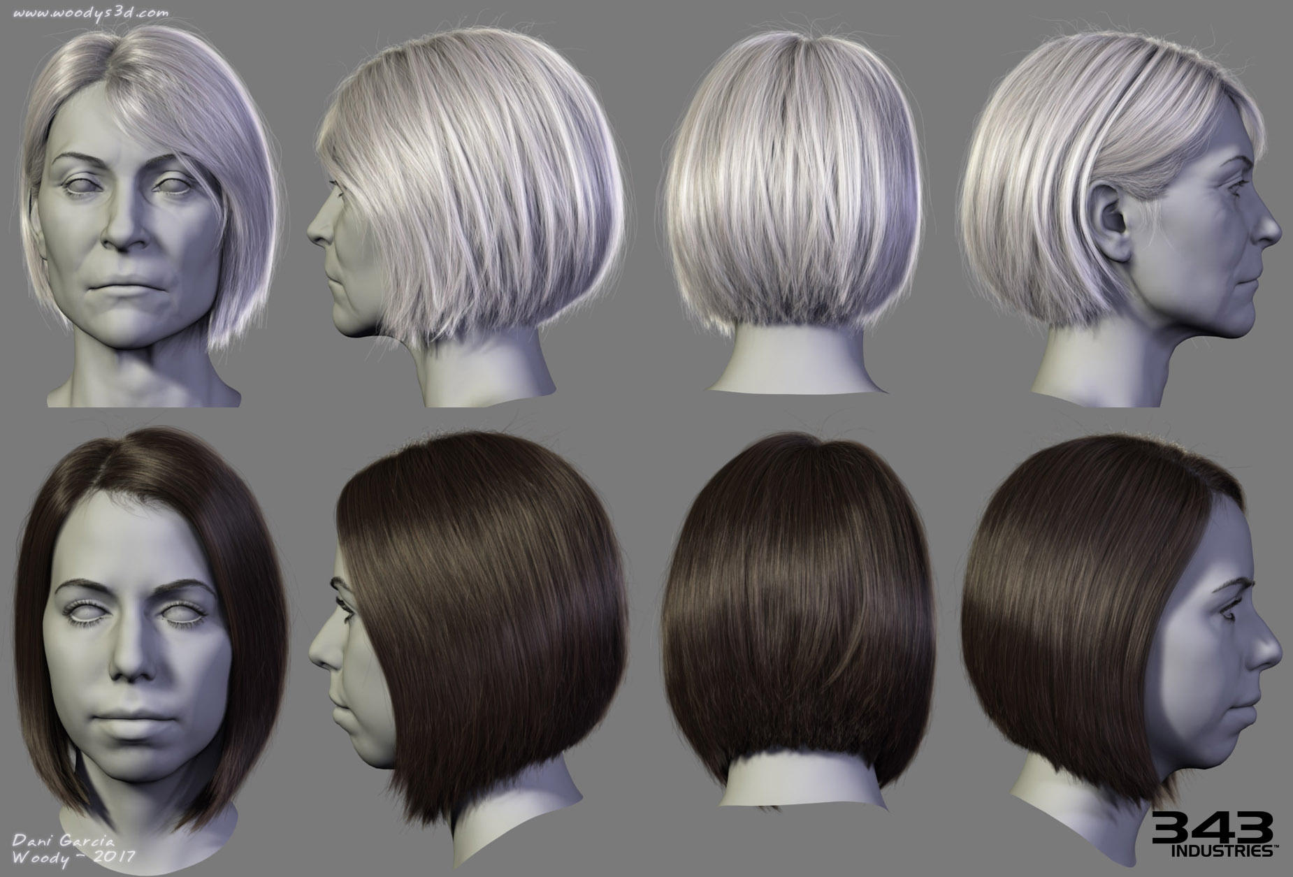 Halo Hairstyles 03 by Woodys3d