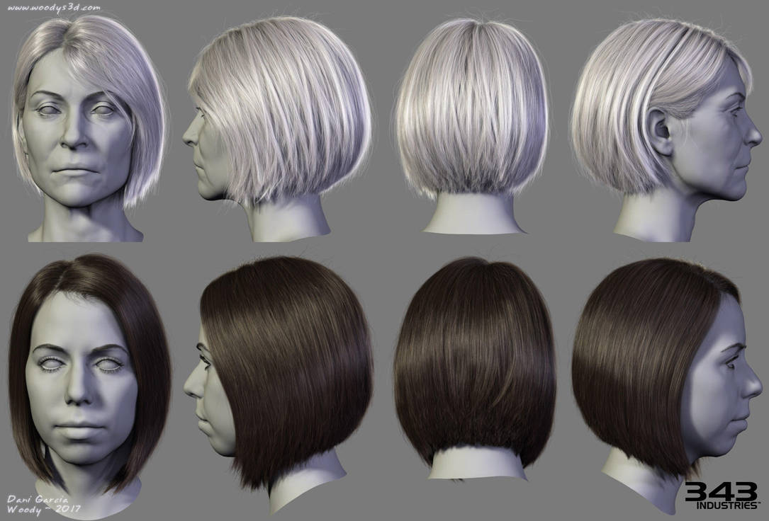 Halo Hairstyles 03 by Woodys3d