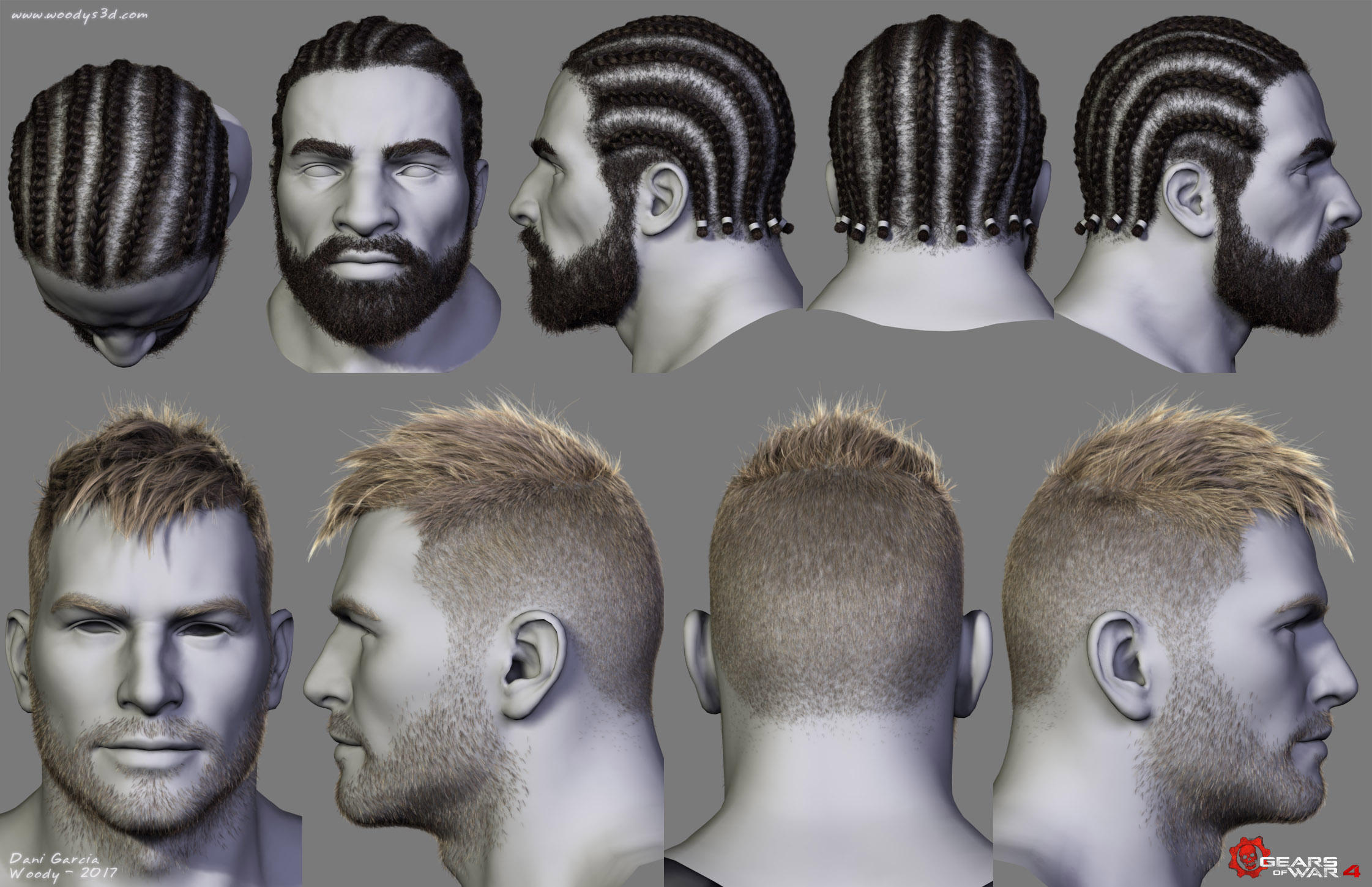 Gears of War Hairstyles 03 by Woodys3d