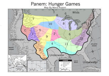 Hunger Games: Map of Panem by ilovezuko123