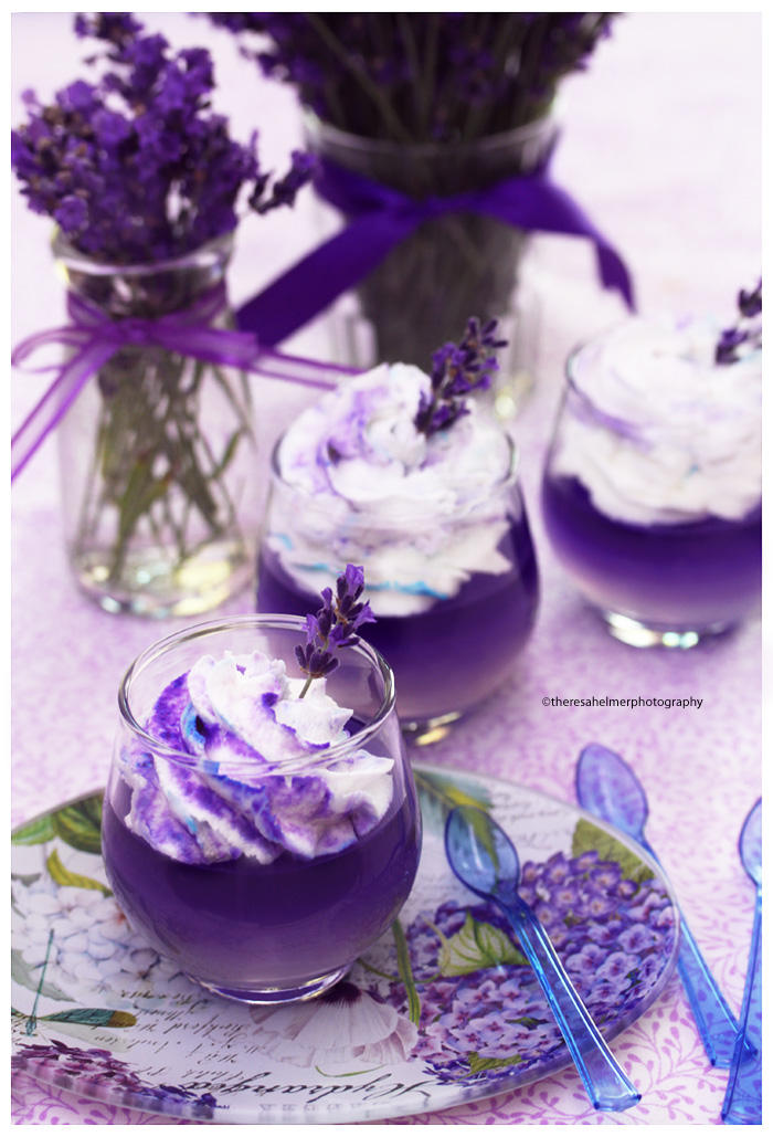 Lavender Panna Cotta with Lavender Whipped Cream by theresahelmer