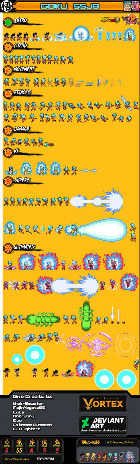 Goku SSJB(Go gi) sprite sheet by thekrillmaster on DeviantArt