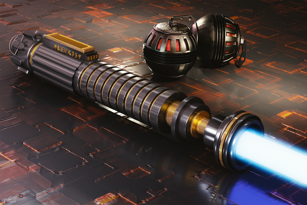 Lightsabre and Grenades by SteveReeves