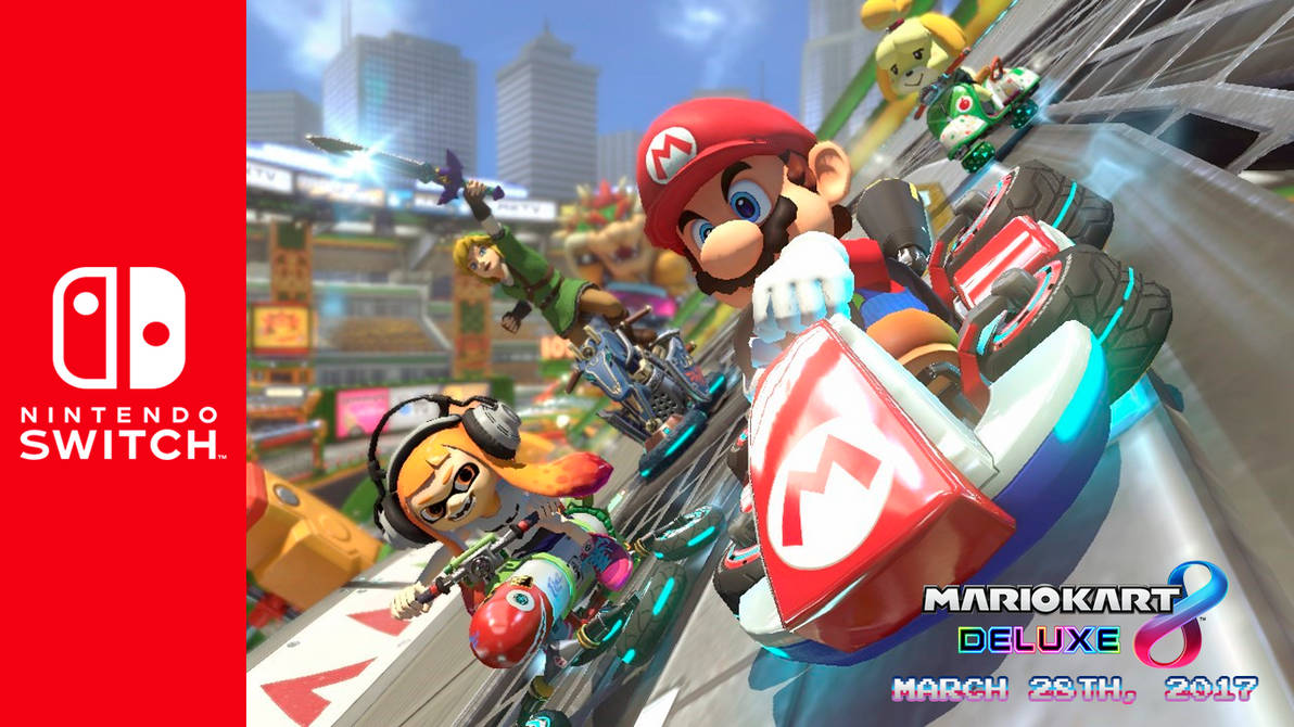Nintendo Switch X Mario Kart 8 Deluxe Wallpaper By