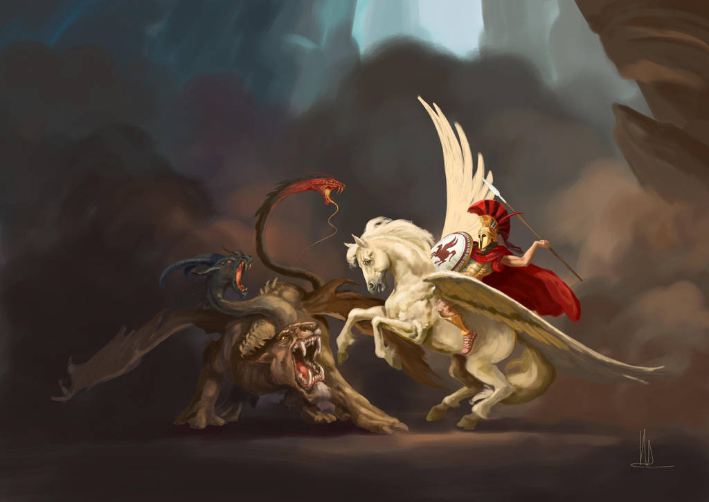 Pegasus versus Chimera by TheBeke